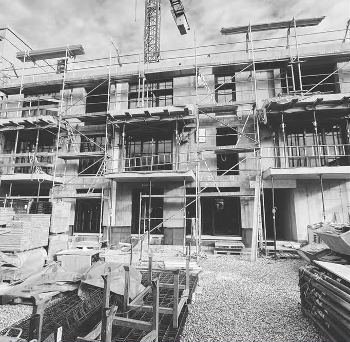 Baustelle eines Wohnhauses